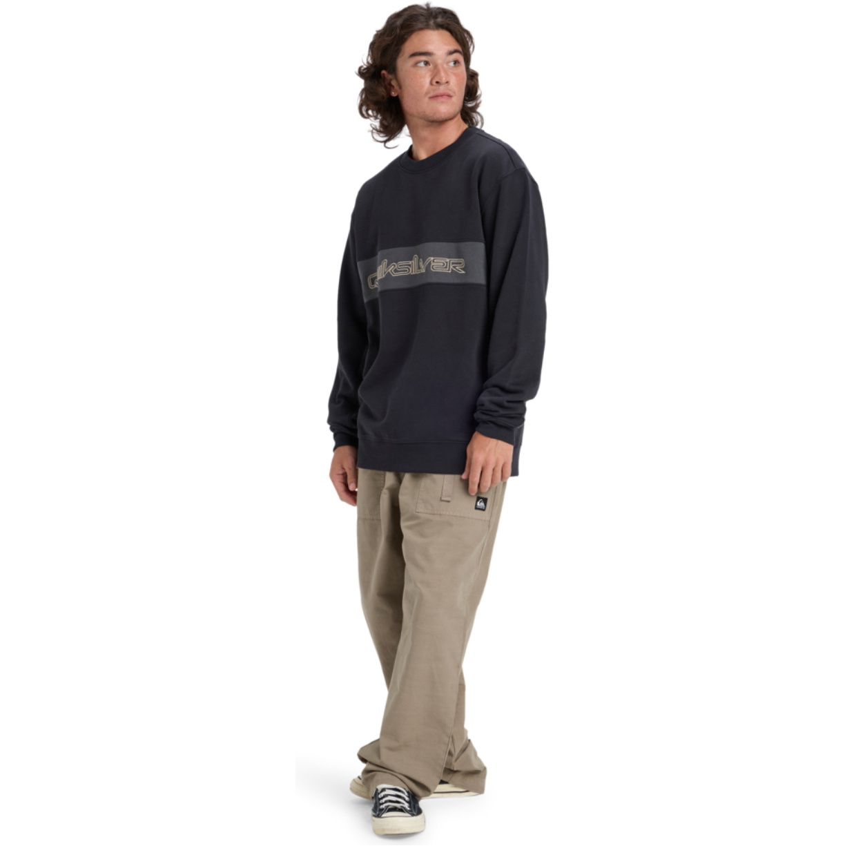 2025 Quiksilver Herre CB Crewneck Fleece EQYFT05152 - Black